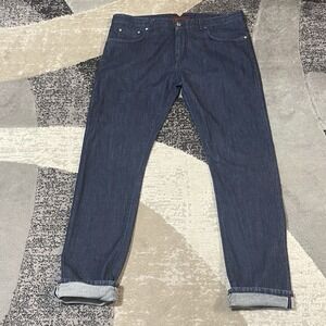 Isaia Napoli Selvedge Denim Jeans Men 38x34 US (EU 54) Blue Twill Denim Italy